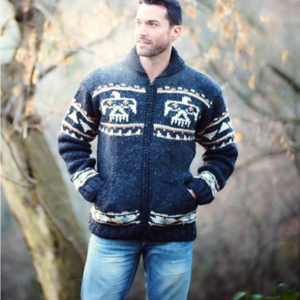 Unisex Lost Horizons wool “Thunderbird” cardigan. New with tags from Sundance